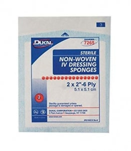 Dukal Corporation IV Sponge - IV Gauze Sponge, Sterile, 6-Ply, 2" x 2" - 7265