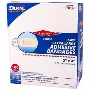 Dukal Corp Caliber Adhesive Bandages - Sterile Sheer Adhesive Bandages, 2" x 4" XL - 7612