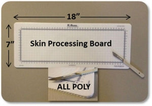 Sterilab Disposable Skin Processing Boards - Disposable Laboratory Cutting Board, Metric Poly Skin, 7" x 18" - 0718A