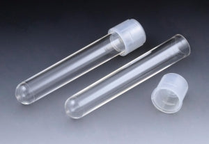 Globe Scientific Plastic Culture Tubes - Test Tube with Separate Dual-Position Cap, Polystyrene, 12 mm x 75 mm, 5 mL - 110405