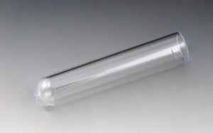 Globe Scientific Flanged Plug Test Tube Caps - Flange Plug Cap 12 mm, Clear - 118127C