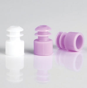 Globe Scientific Flanged Plug Test Tube Caps - Flange Plug Cap 12 mm, Lavender - 118127L