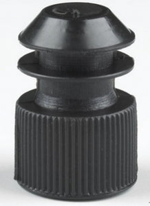 Globe Scientific Flanged Plug Test Tube Caps - Flange Plug Cap 13 mm, Black - 118240K