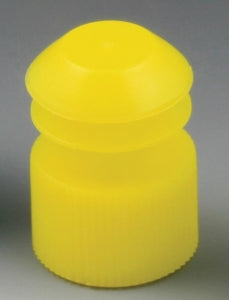 Globe Scientific Flanged Plug Test Tube Caps - Flange Plug Cap 13 mm, Yellow - 118240Y