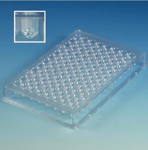 Globe Scientific PS V-Bottom 96-Well Microtest Plates - V-Bottom Polystyrene 96-Well Plate, Nonsterile - 120130