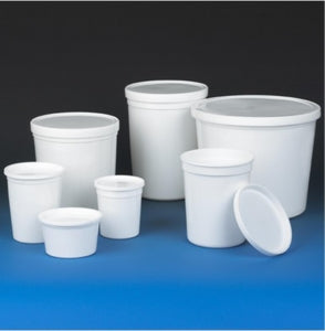 Globe Scientific Multipurpose HDPE Containers with Snap Lids - Multipurpose HDPE Container with Lid, White, 86 oz. - 271086W