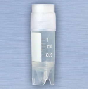 Globe Scientific External Threads Cryo Vials - Self-Standing Cryogenic Vial with Extended Thread, Conical Bottom, 1 mL - 3010