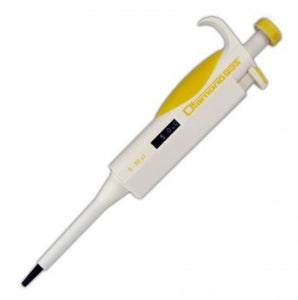 Globe Scientific Inc Adjustable Volume Diamond Pro Pipettors with Tip Ejector - Diamond Pro Pipette, Adjustable Volume, 5-50 uL, Yellow - 3311-50