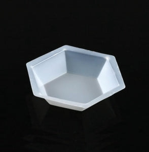 Globe Scientific Plastic Hexagonal Weighing Dishes - DISH, WEIGH, HEXAGONAL, ANTISTATIC, PS, 50ML - 3616