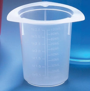 Globe Scientific Tri-Corner Plastic Beaker - BEAKER, 3-CORNER, PP, GRAD, 100ML, 100/CS - 3641