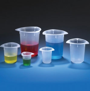 Globe Scientific Tri-Corner Plastic Beaker - BEAKER, 3-CORNER, PP, GRAD, 250ML, 100/CS - 3642