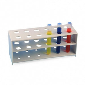 Globe Scientific Polypropylene Test Tube Racks - 12-Place Polypropylene Test Tube Rack - 456105