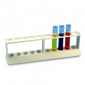 Globe Scientific Polypropylene Test Tube Racks - 10-Place Polypropylene Test Tube Rack - 456106