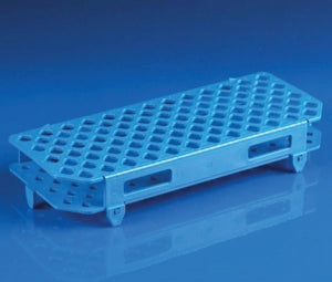 Globe Scientific Snap-N-Rack Test Tube Racks - RACK, TUBE, 12/13MM, 90-PLACE, PP, BLUE, EA - 456404