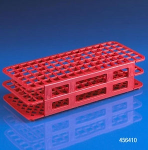 Globe Scientific Snap-N-Rack Test Tube Racks - RACK, TUBE, 12&13MM, 90 PLACE, PP, RED, EA - 456410