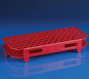 Globe Scientific Snap-N-Rack Test Tube Racks - RACK, TUBE, 12&13MM, 90 PLACE, PP, RED, EA - 456410