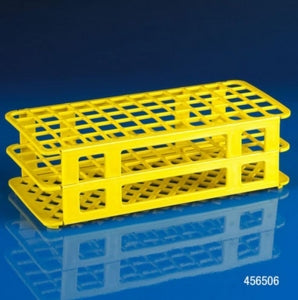 Globe Scientific Snap-N-Rack Test Tube Racks - RACK, TUBE, 16/17MM, 60-PLACE, PP, YELLOW, EA - 456506