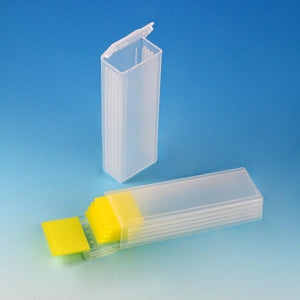 Globe Scientific PP Plastic Slide Mailer with Flip Top Lids - MAILER, PP, FLIPTOP, 5 SLIDE, NAT, 1000/CS - 513062