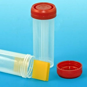 Globe Scientific Polypropylene Slide Mailer with Red Screwcap - MAILER, PP, FLIPTOP, 4 SLIDE, RED CAP, 500/CS - 513068