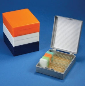 Globe Scientific Inc Slide Storage Boxes - SLIDE BOX, 25 PLACE, CORK LINE, BLUE, EA - 513075B