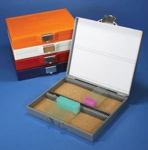 Globe Scientific Inc Slide Storage Boxes - 100 SLIDE BOX, CORK LINE, STEEL LOCK, BLUE - 513080B