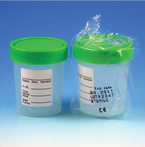 Globe Scientific 4 oz Urine Collector - SPECI CONTNR 4OZ, GREEN SCREW, ID LABEL, ST - 5913