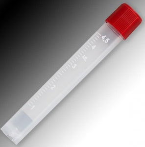 Globe Scientific 5 mL Sample Tubes with Graduations - Polypropylene Sample Tube with External Threads, White Graduations and Marking Area, Round Bottom, Self-Standing, 5 mL - 6059