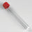 Globe Scientific Polystyrene 16 x 120mm Test Tubes - Polystyrene Test Tube with Attached Red Screw Cap, 16 x 120 mm, 15 mL, Sterile - 6157