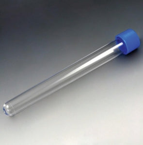 Globe Scientific 16 x 150 mm Test Tubes - Polystyrene Test Tube with Attached Blue Screw Cap, 16 x 150 mm, 20 mL - 6160