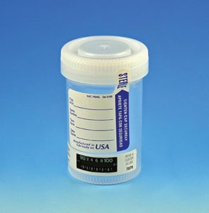 Globe Scientific Drug Test Container - Drug Test Container, Wide Mouth, Temp Strip, Sterile, 90 mL - 6236