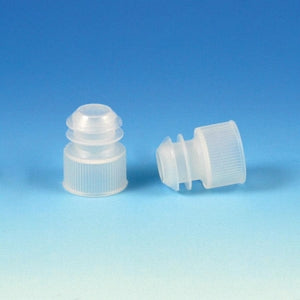 Globe Scientific Flanged Plug Test Tube Caps - Flange Cap 15 mL Centrifuge Tube, Natural - 6263C