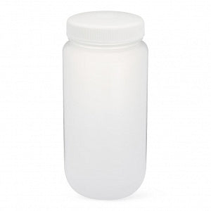 Globe Scientific Inc Diamond RealSeal Clear Wide Mouth Round Polypropylene Bottles - Diamond RealSeal Wide Mouth Round Polypropylene Bottle with Polypropylene Cap, 2000 mL - 7002000