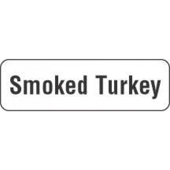 Label Paper Permanent Smoked Turkey 1 1/4" X 3/8" White 1000 Per Roll