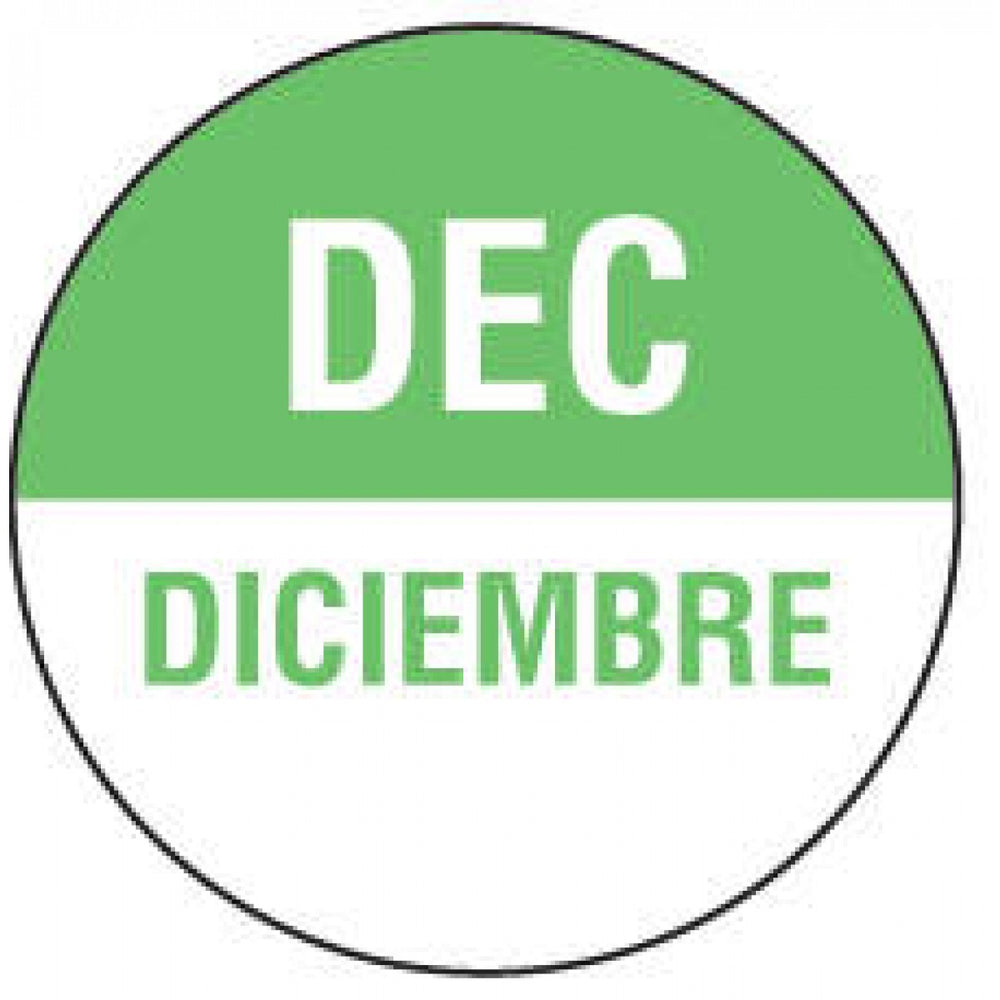 Label Paper Permanent Dec Deciembre White And Light Green 1000 Per Roll