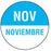 Label Paper Permanent Nov Noviembre White And Blue 1000 Per Roll