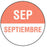 Label Paper Permanent Sep Septiembre White And Salmon 1000 Per Roll