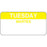 Label Paper Permanent Tuesday Martes 2" X 1" White With Yellow 1000 Per Roll