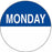 Label Paper Permanent Monday White And Blue 1000 Per Roll