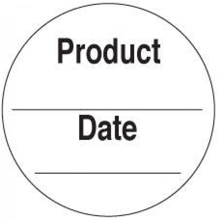 Label Paper Permanent Product ___ Date ___ 1 1/2" Core X White 500 Per Roll