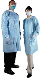 AMD Ritmed Lab Gowns & Coats - Lab Coat with Snaps, Blue, Size L - 8018