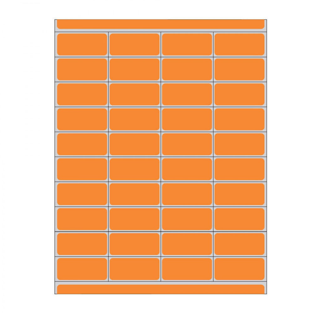 Label Laser Piggyback Paper Permanent 4 2" X 7/8" Orange 40 Per Sheet, 250 Sheets Per Box