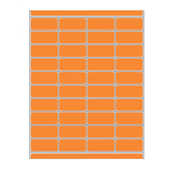 Label Laser Piggyback Paper Permanent 4 2" X 7/8" Orange 40 Per Sheet, 250 Sheets Per Box