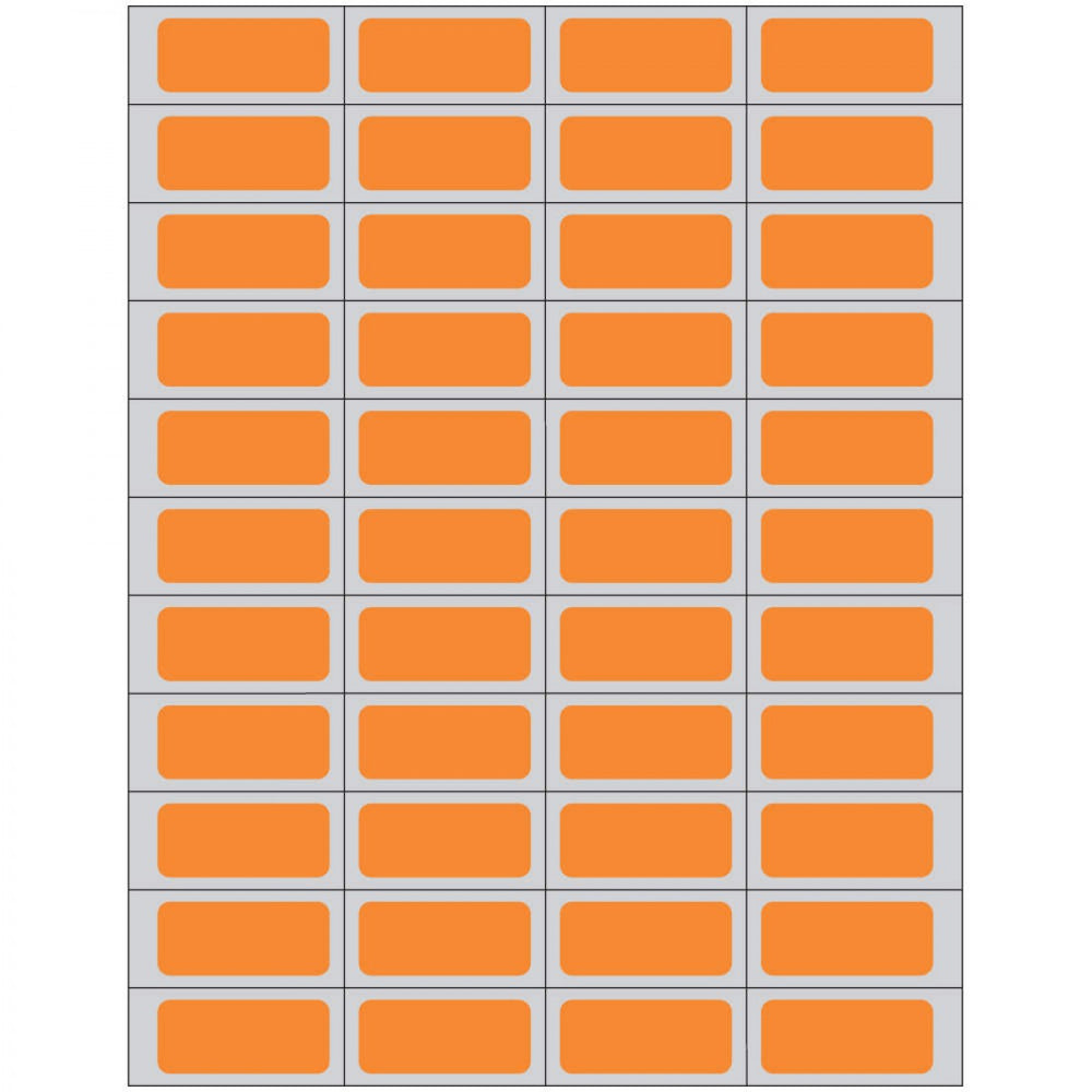 Label Laser Piggyback Paper Permanent 4 1 3/4" X 3/4" Orange 44 Per Sheet, 250 Sheets Per Box