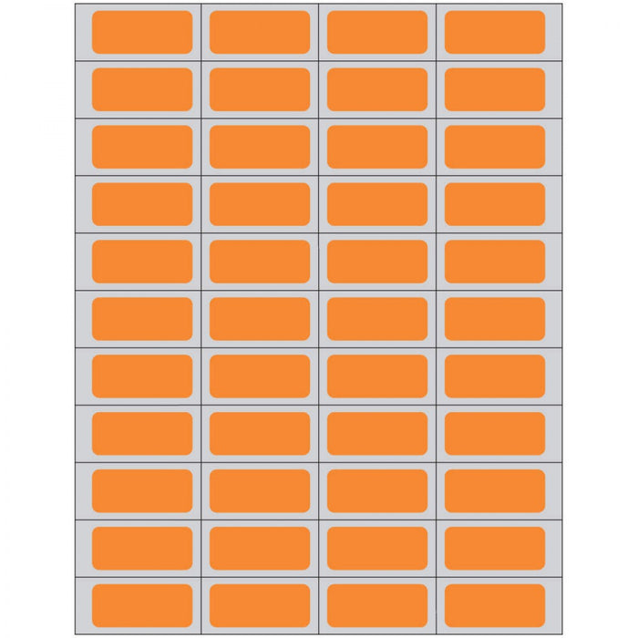 Label Laser Piggyback Paper Permanent 4 1 3/4" X 3/4" Orange 44 Per Sheet, 250 Sheets Per Box