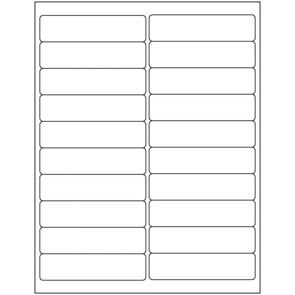 Label Laser Paper Permanent 2 4" X 1" White 20 Per Sheet, 1000 Sheets Per Box