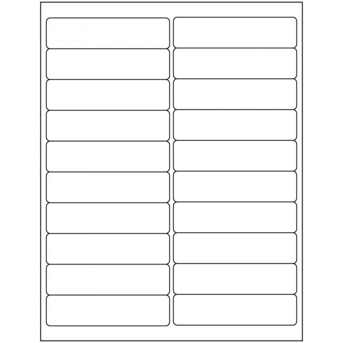 Label Laser Paper Permanent 2 4" X 1" White 20 Per Sheet, 1000 Sheets Per Box