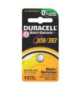 Duracell Silver Oxide (Button Cell) Watch Batteries - Button Cell Silver Oxide Watch Batteries, (D309/393PK), 1.5 V - 00041333661308