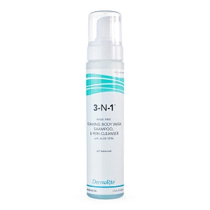 DermaRite Industries 3-N-1 Cleansing Foam - 3-in-1 Foaming Cleanser, 8 oz. - 00190