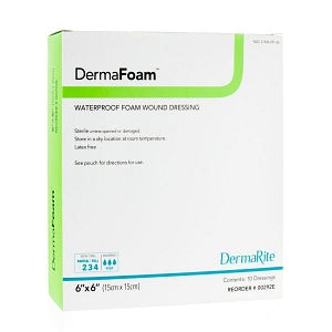 DermaRite Foam Dressings - DermaFoam 6" x 6" Foam Dressing - 00292E