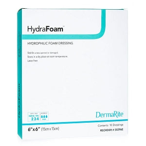 DermaRite Industries HydraFoam Hydrophilic Foam Dressings - HydraFoam Hydrophilic Foam Dressing, 6" x 6" - 00296E